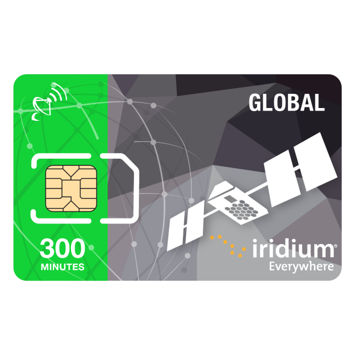 Iridium Satellite Phone Global Prepaid SIM Card - 300 Minutes (Valid 12 Months) - *Unique - Please Read Description*
