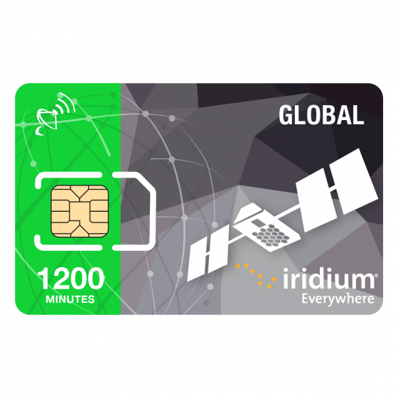 Tarjeta SIM prepaga global para teléfono satelital Iridium - 1200 minutos (válida 24 meses)