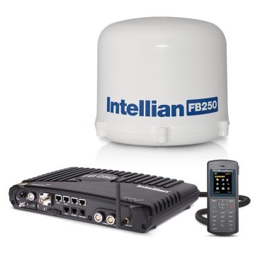 Sistema de antena marítima Intellian FleetBroadband FB250 com rack de 19" BDU (F3-1252-R)