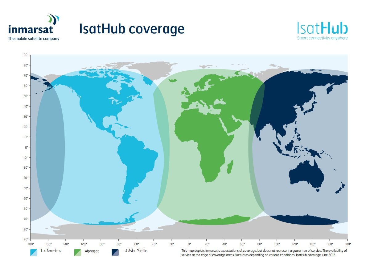 Inmarsat Isathub Coverage Map